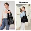 imageMontana West Slouchy Hobo Bags for Women Soft Designer Shoulder Purses Ladies Top Handle HandbagObsidian Black
