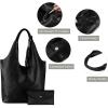 imageMontana West Slouchy Hobo Bags for Women Soft Designer Shoulder Purses Ladies Top Handle HandbagObsidian Black