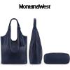 imageMontana West Slouchy Hobo Bags for Women Soft Designer Shoulder Purses Ladies Top Handle HandbagZ Blue