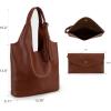 imageMontana West Slouchy Hobo Bags for Women Soft Designer Shoulder Purses Ladies Top Handle HandbagZ Brown