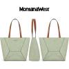 imageMontana West Tote Bag for Women Work Top Handle Handbags and PursesDusty Grey Leaf Green