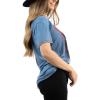 imageMontana West Western Shirts for Women Cowboy Love Graphic Tees Country Concert Outfits Mineral Wash T Shirt Short Sleeve Blue