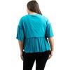 imageMontana West Womens Plus Size Tops 12 Bell Sleeve Shirts Summer Crewneck Loose Ruffle High Low Hem Peplum Blouse Teal ABUABT1027TLXL