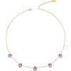 imageWrangler Gold Choker Necklace for Women Statement 14K Plated Bead Daisy Flower Charm Chains JewelryPink