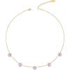 imageWrangler Gold Choker Necklace for Women Statement 14K Plated Bead Daisy Flower Charm Chains JewelryPurple