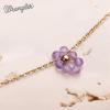 imageWrangler Gold Choker Necklace for Women Statement 14K Plated Bead Daisy Flower Charm Chains JewelryPurple