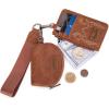 imageWrangler KeyChain Wristlet Wallets for Women Western Dual Pouch Wristlet Embroidered Boot Scroll Card Holder Wallet With ZipperBrown