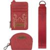 imageWrangler KeyChain Wristlet Wallets for Women Western Dual Pouch Wristlet Embroidered Boot Scroll Card Holder Wallet With ZipperRed