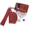 imageWrangler KeyChain Wristlet Wallets for Women Western Dual Pouch Wristlet Embroidered Boot Scroll Card Holder Wallet With ZipperRed