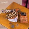 imageWrangler KeyChain Wristlet Wallets for Women Western Dual Pouch Wristlet Embroidered Boot Scroll Card Holder Wallet With Zipperleopard