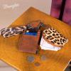 imageWrangler KeyChain Wristlet Wallets for Women Western Dual Pouch Wristlet Embroidered Boot Scroll Card Holder Wallet With Zipperleopard