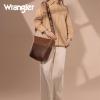 imageWrangler Large Crossbody Bag for Women Vegan Leather Cross Body Purse with Guitar StrapChocolate Coffee
