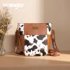 imageWrangler Large Crossbody Bag for Women Vegan Leather Cross Body Purse with Guitar StrapCow Brown