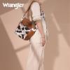 imageWrangler Large Crossbody Bag for Women Vegan Leather Cross Body Purse with Guitar StrapCow Brown