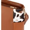 imageWrangler Large Crossbody Bag for Women Vegan Leather Cross Body Purse with Guitar StrapCow Brown