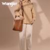 imageWrangler Large Crossbody Bag for Women Vegan Leather Cross Body Purse with Guitar StrapSaddle Brown