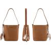imageWrangler Large Crossbody Purse for Women Cross Body Bag with ScarvesSaddle Brown