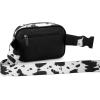 imageWrangler Waist Pack for Women Cow Print Fanny Pack Mens Crossbody Belt Bag With Guitar Strap BlackBBlack