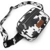 imageWrangler Waist Pack for Women Cow Print Fanny Pack Mens Crossbody Belt Bag With Guitar Strap BlackBBlack