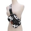imageWrangler Waist Pack for Women Cow Print Fanny Pack Mens Crossbody Belt Bag With Guitar Strap BlackBBlack