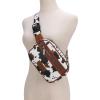 imageWrangler Waist Pack for Women Cow Print Fanny Pack Mens Crossbody Belt Bag With Guitar Strap BlackBBrown