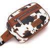 imageWrangler Waist Pack for Women Cow Print Fanny Pack Mens Crossbody Belt Bag With Guitar Strap BlackBBrown