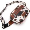 imageWrangler Waist Pack for Women Cow Print Fanny Pack Mens Crossbody Belt Bag With Guitar Strap BlackBBrown