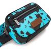 imageWrangler Waist Pack for Women Cow Print Fanny Pack Mens Crossbody Belt Bag With Guitar Strap BlackBTurquoise