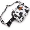 imageWrangler Waist Pack for Women Cow Print Fanny Pack Mens Crossbody Belt Bag With Guitar Strap BlackBlack