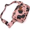 imageWrangler Waist Pack for Women Cow Print Fanny Pack Mens Crossbody Belt Bag With Guitar Strap BlackPink