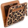 imageX Wrangler Small Leopard Print Wallets for Women Slim Thin Wallet Card Cases Money Organizer Thin Mini Pocket Wallet with Rfid Lining and A Coin PurseLeopard