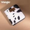 imageX Wrangler Small Leopard Print Wallets for Women Slim Thin Wallet Card Cases Money Organizer Thin Mini Pocket Wallet with Rfid Lining and A Coin PurseCow Black