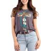imageMontana West Leopard Cross Tshirts for Women Graphic Tees Vintage Crew Neck Short Sleeve Casual Top ABT3015S gray