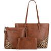 imageMontana West Purses for Women Tote Bag 3Pcs Set Leopard Print Satchel Handbags058 Brown