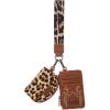 imageWrangler KeyChain Wristlet Wallets for Women Western Dual Pouch Wristlet Embroidered Boot Scroll Card Holder Wallet With Zipperleopard