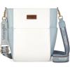 imageWrangler Large Crossbody Bag for Women Vegan Leather Cross Body Purse with Guitar StrapWhite Blue