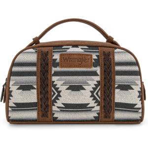 imageMontana West  Wrangler Makeup Bags for Women Portable Aztec Toiletry Bag Southwestern Travel Cosmetic Organizer for Gift WG2203190LCFDblack