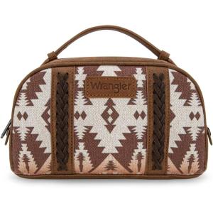 imageMontana West  Wrangler Makeup Bags for Women Portable Aztec Toiletry Bag Southwestern Travel Cosmetic Organizer for Gift WG2203190LCFDlight coffee