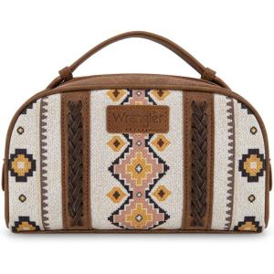imageMontana West  Wrangler Makeup Bags for Women Portable Aztec Toiletry Bag Southwestern Travel Cosmetic Organizer for Gift WG2203190LCFDwhite