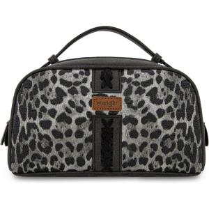 imageMontana West  Wrangler Makeup Bags for Women Portable Aztec Toiletry Bag Southwestern Travel Cosmetic Organizer for Gift WG2203190LCFSleopard black