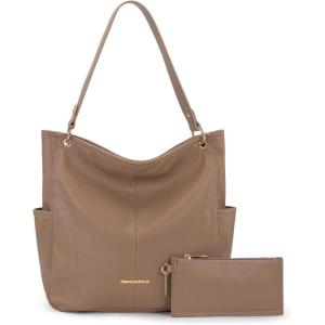 imageMontana West Hobo Purses for Women Soft Top Handle Shoulder Bag with Wallet SetBkhaki