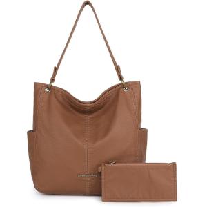 imageMontana West Hobo Purses for Women Soft Top Handle Shoulder Bag with Wallet SetHobo Brown