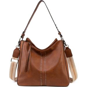 imageMontana West Medium Hobo Bags for Women Top Handle Satchel Shoulder Purse Bucket HandbagGuitar Strapbrown