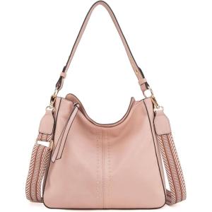 imageMontana West Medium Hobo Bags for Women Top Handle Satchel Shoulder Purse Bucket HandbagGuitar Strappink