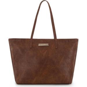imageMontana West Medium Tote Bags for Women Shoulder Handbag with Zipper Lightweight Everyday Purse for Work Travel or ShoppingBrown