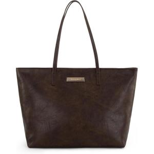 imageMontana West Medium Tote Bags for Women Shoulder Handbag with Zipper Lightweight Everyday Purse for Work Travel or ShoppingDowntown Brown