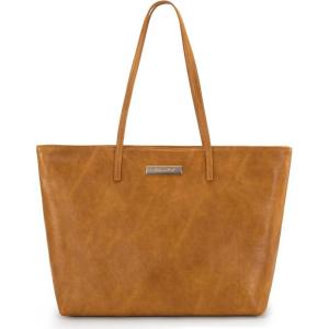 imageMontana West Medium Tote Bags for Women Shoulder Handbag with Zipper Lightweight Everyday Purse for Work Travel or ShoppingHoney Yellow Brown