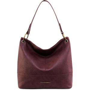 imageMontana West Purses for Women Hobo Shoulder Handbags with ZipperAburgundy Brown