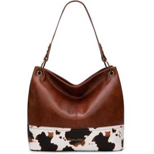 imageMontana West Purses for Women Hobo Shoulder Handbags with ZipperAcow Brown