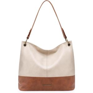 imageMontana West Purses for Women Hobo Shoulder Handbags with ZipperAlight Cream